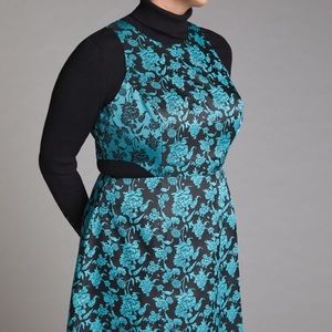 Anthropologie Floral Jacquard Cut Out Dress by Hutch FITS LIKE 16